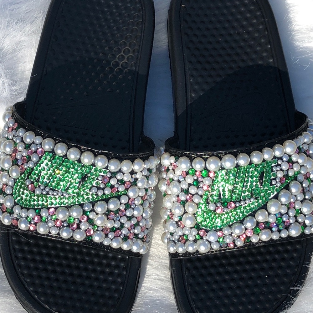 Not For Sale!  Custom Nike Slides